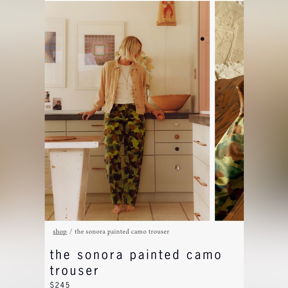 Imogene & Willie sonora painted camo trouser like new 27